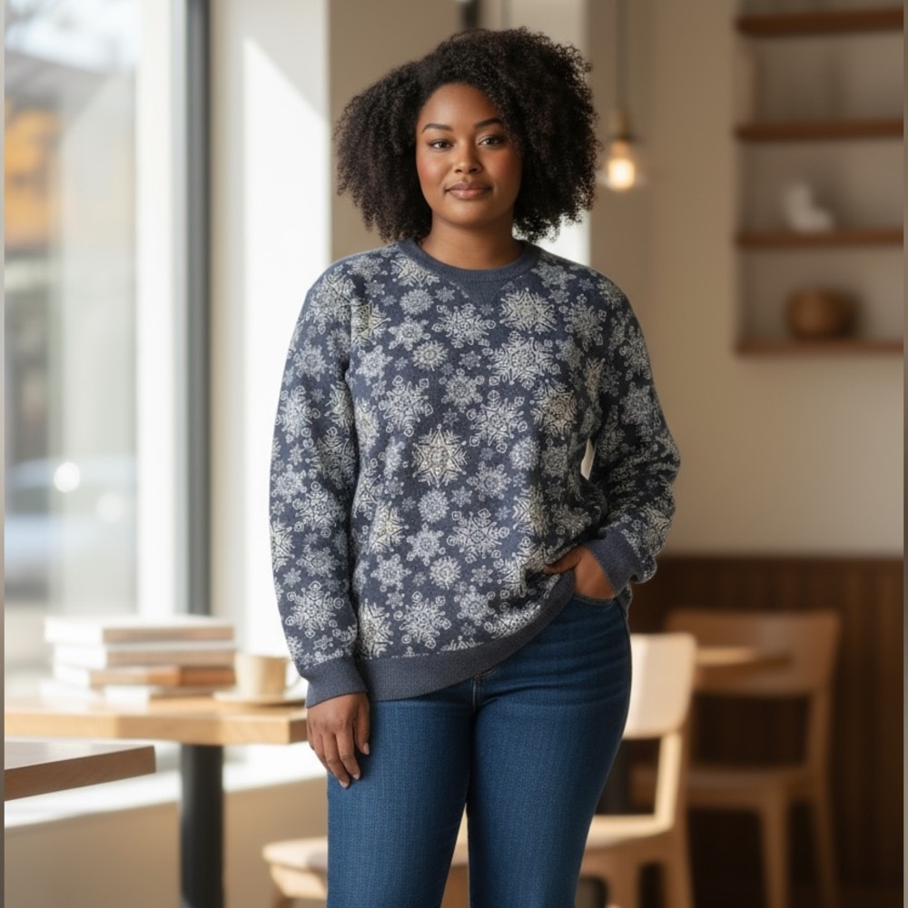 Winter Sweatshirt with Snowflakes